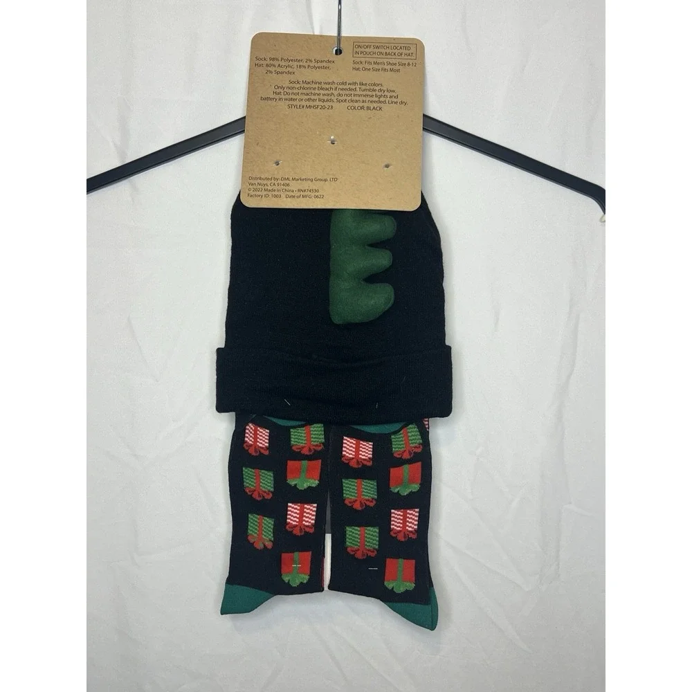 LeGale Ugly Christmas Party Collection Christmas Tree Rex‎ Lighted Hat/Socks-